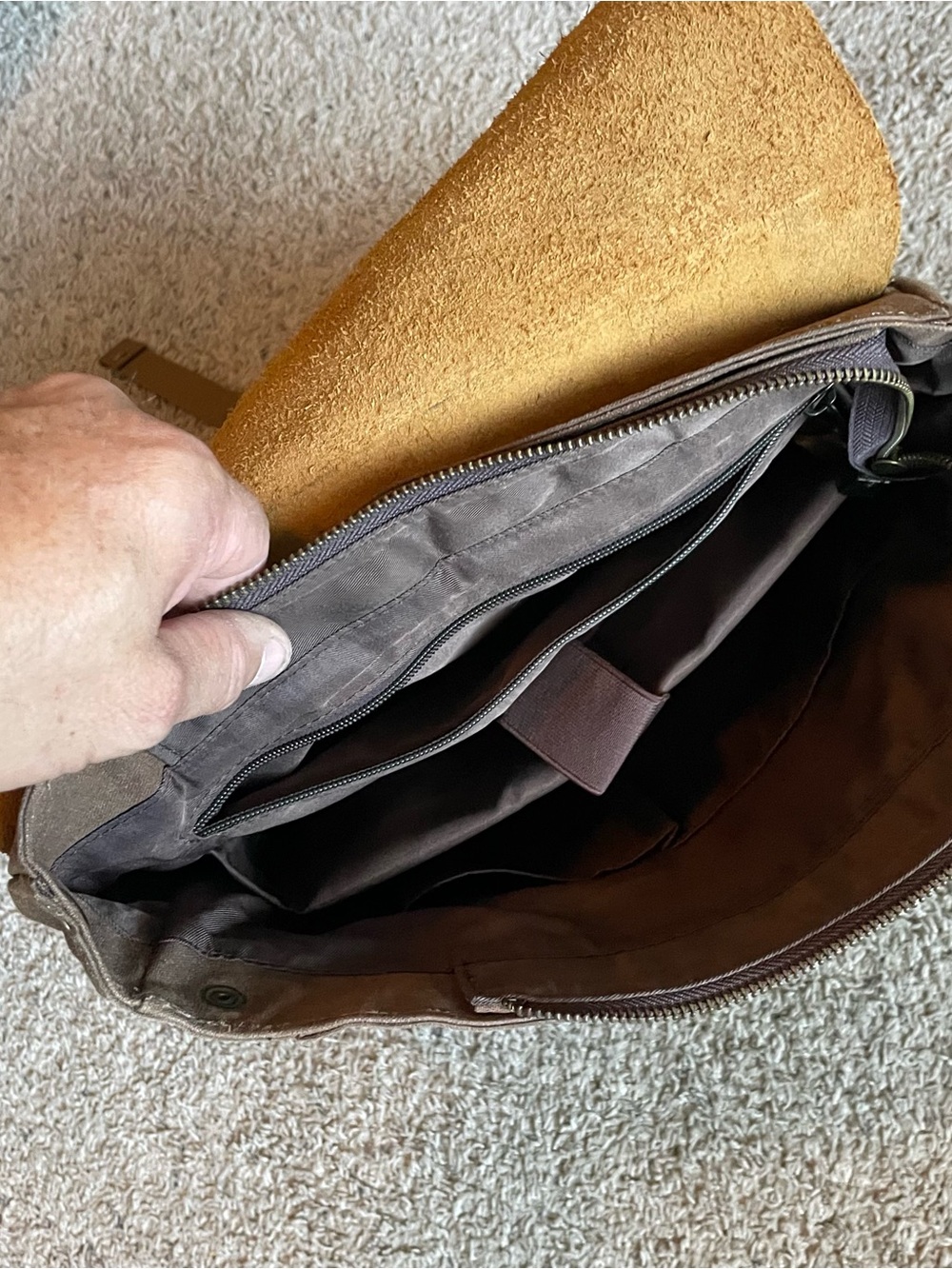 Waxed Canvas & Leather Retro School Backpack Rucksack Travel Hiking Laptop - Picture 9 of 15